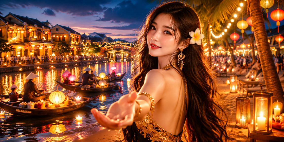 Khung cảnh cược casino trực tiếp đêm ở Hội An